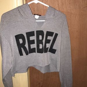 Cropped “Rebel” Hoodie
